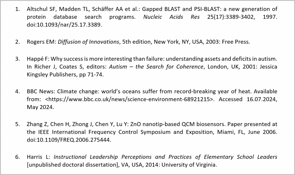 Example references in the Elsevier 8 style