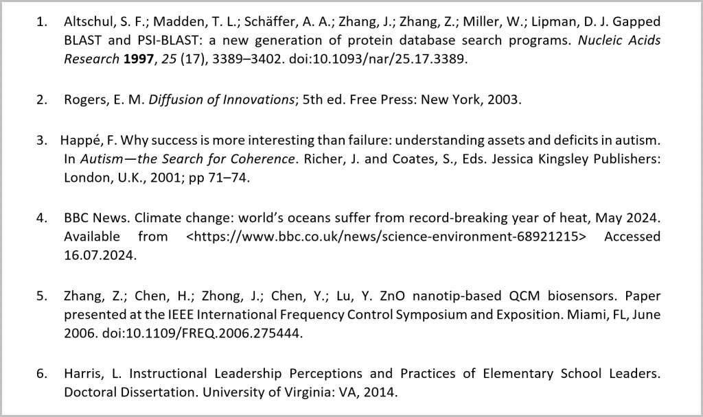 Example references in the Elsevier 9 style